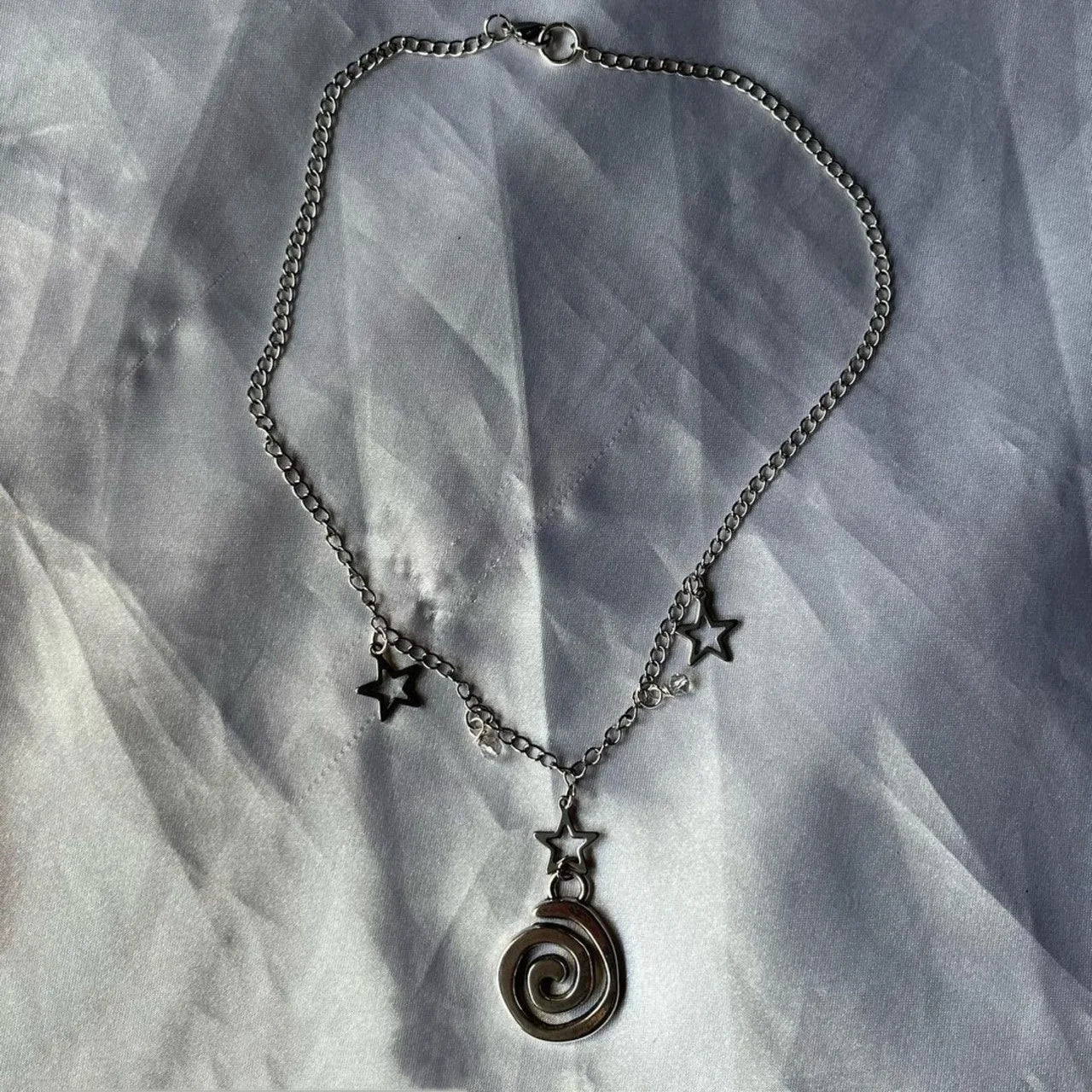 Punk Charms Jewelry Chains Vortex Swirl Pendant Necklaces Vintage Star Choker Women Fashion Goth Necklace Accessory Grunge