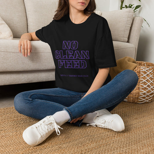 T‑Shirt — "NO CLEAN FEED" Graphic Tee (Bold Purple Typographic Design)