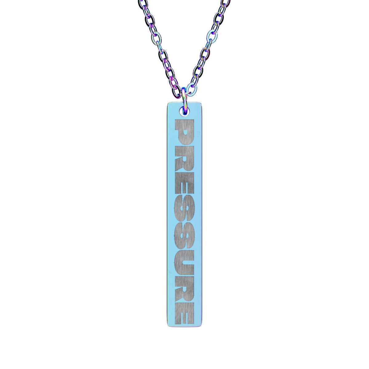 Pressure Vertical Bar Necklace — Engraved Pendant Jewelry