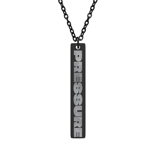 Pressure Vertical Bar Necklace — Engraved Pendant Jewelry