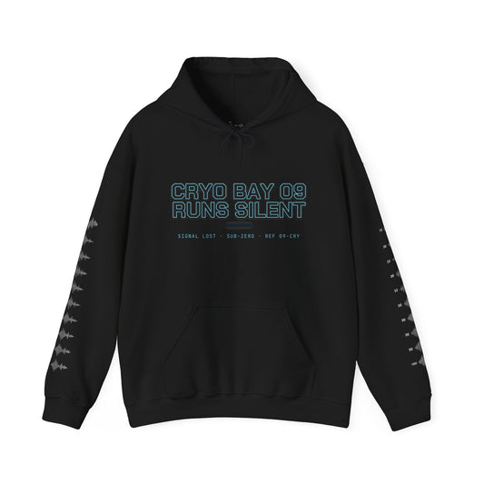 Hoodie — Cryo Bay 09 Runs Silent Graphic Hoodie with Teddy Skull Back Art