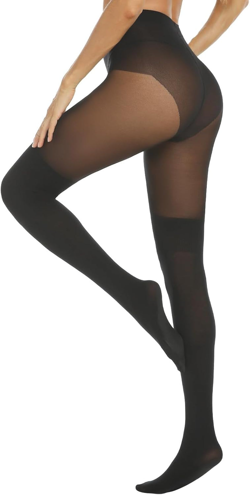 MANZI Gothic faux thigh-high suspender tights with over-the-knee stockings, featuring intricate black lace detailing and a bold style.