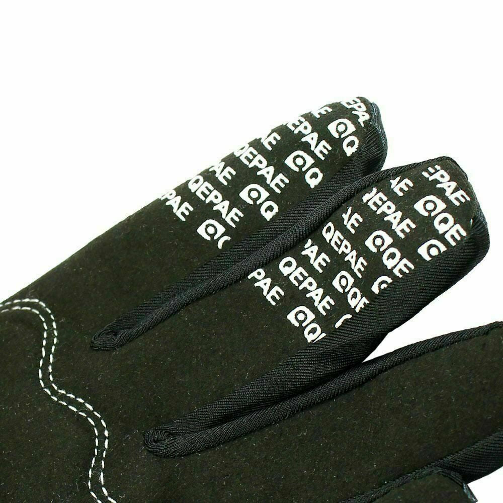 Gothic biker skeleton bone full finger gloves for racing, cycling, and mechanics with detailed skeletal design.