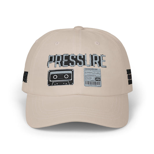 Pressure Retro Cassette Dad Cap — Vintage Tape Graphic Baseball Hat