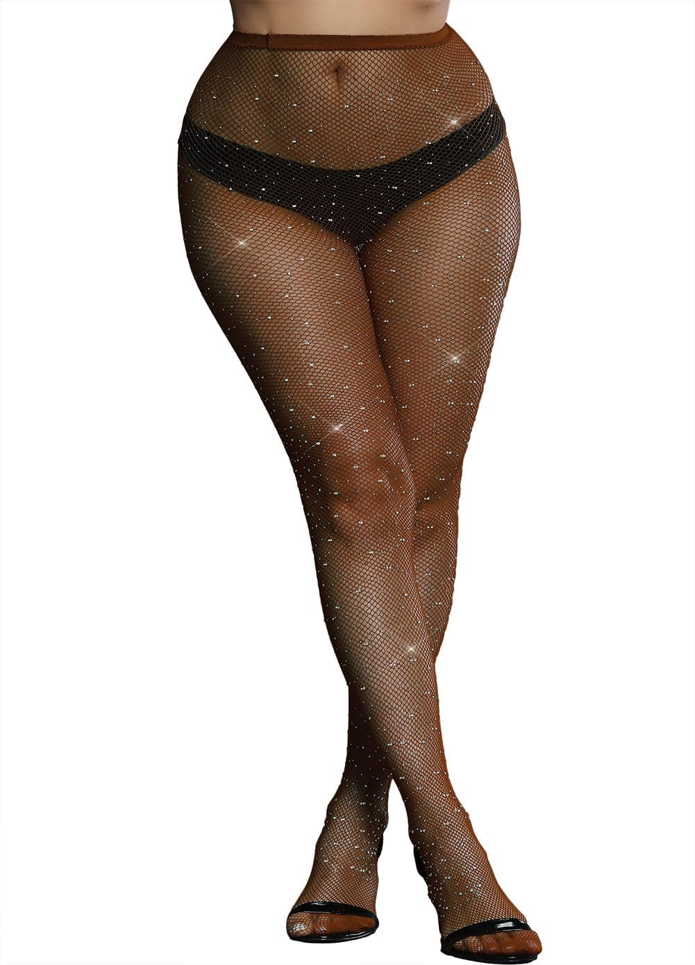 Sparkling Rhinestone Fishnet Stockings - Dazzling Glitter Tights for Women