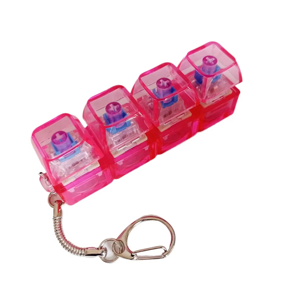 4-In-1 Keyboard Clicker Fidget Toy - Stress Relief Keychain for Fun & Focus