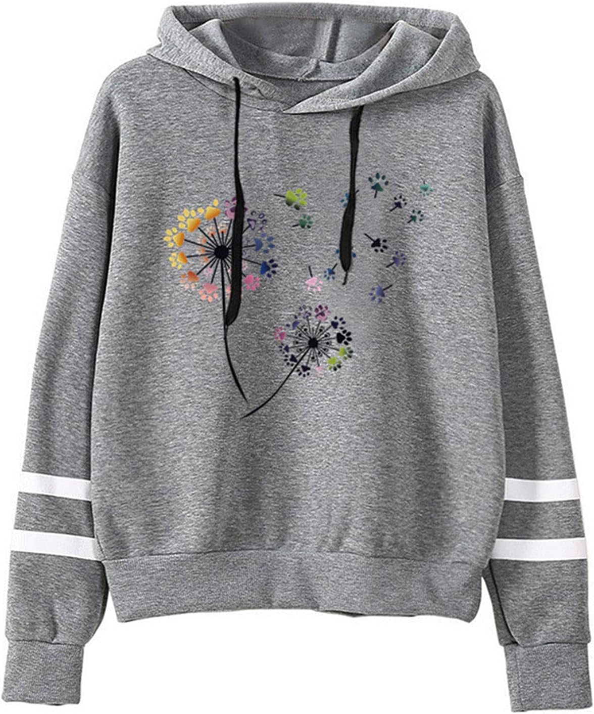Floral print women's hoodie from PressureDen.store featuring long sleeves and cozy fabric, perfect for fall fashion.