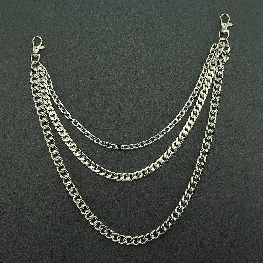 CCDAZZLY stylish hip hop punk chain set featuring a wallet, belt, and key chains for trendy eboys and egirls.