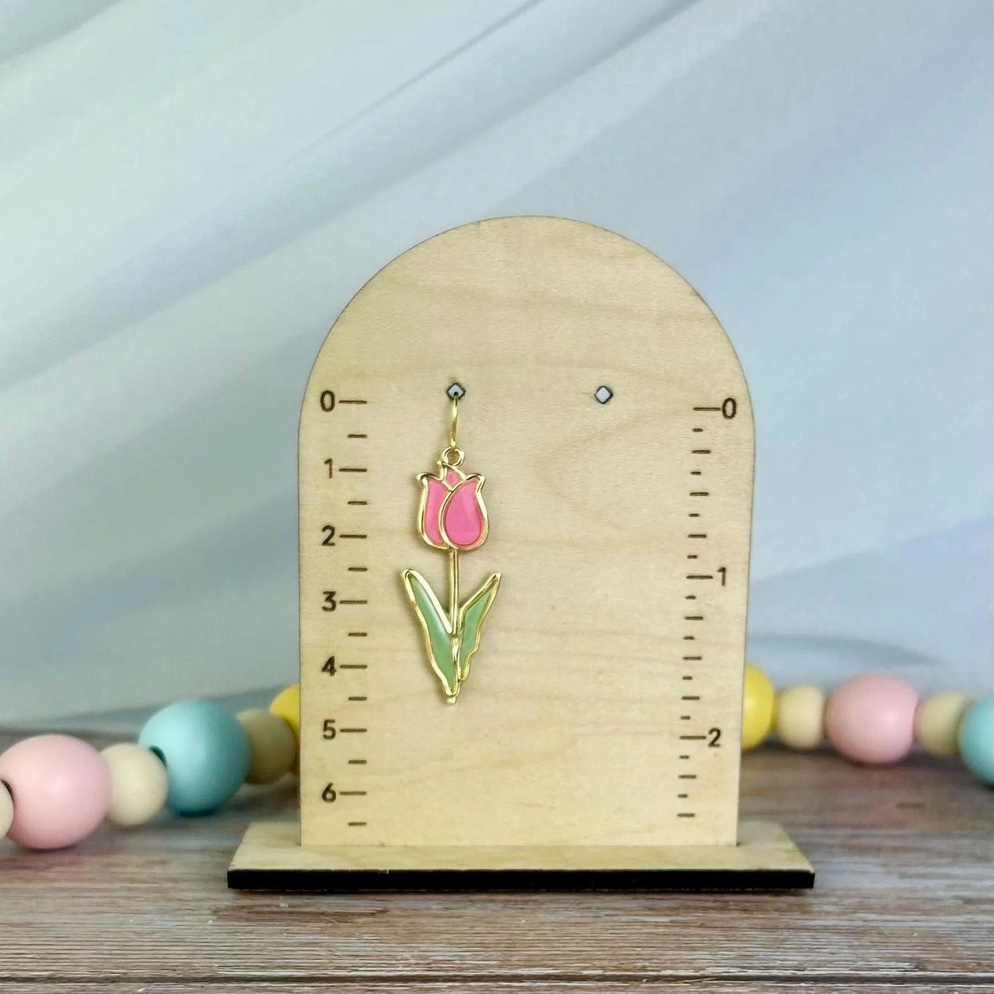 Charming Pink Tulip Dangle Earrings | Lightweight Spring Floral Design | Gold or Silver Options | Hypoallergenic Polymer Clay