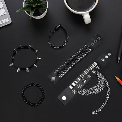 Emo Bracelets Punk Rock Studded Bracelet for Women Men Goth Leather Spiked Bracelets Emo Jewelry Accessories