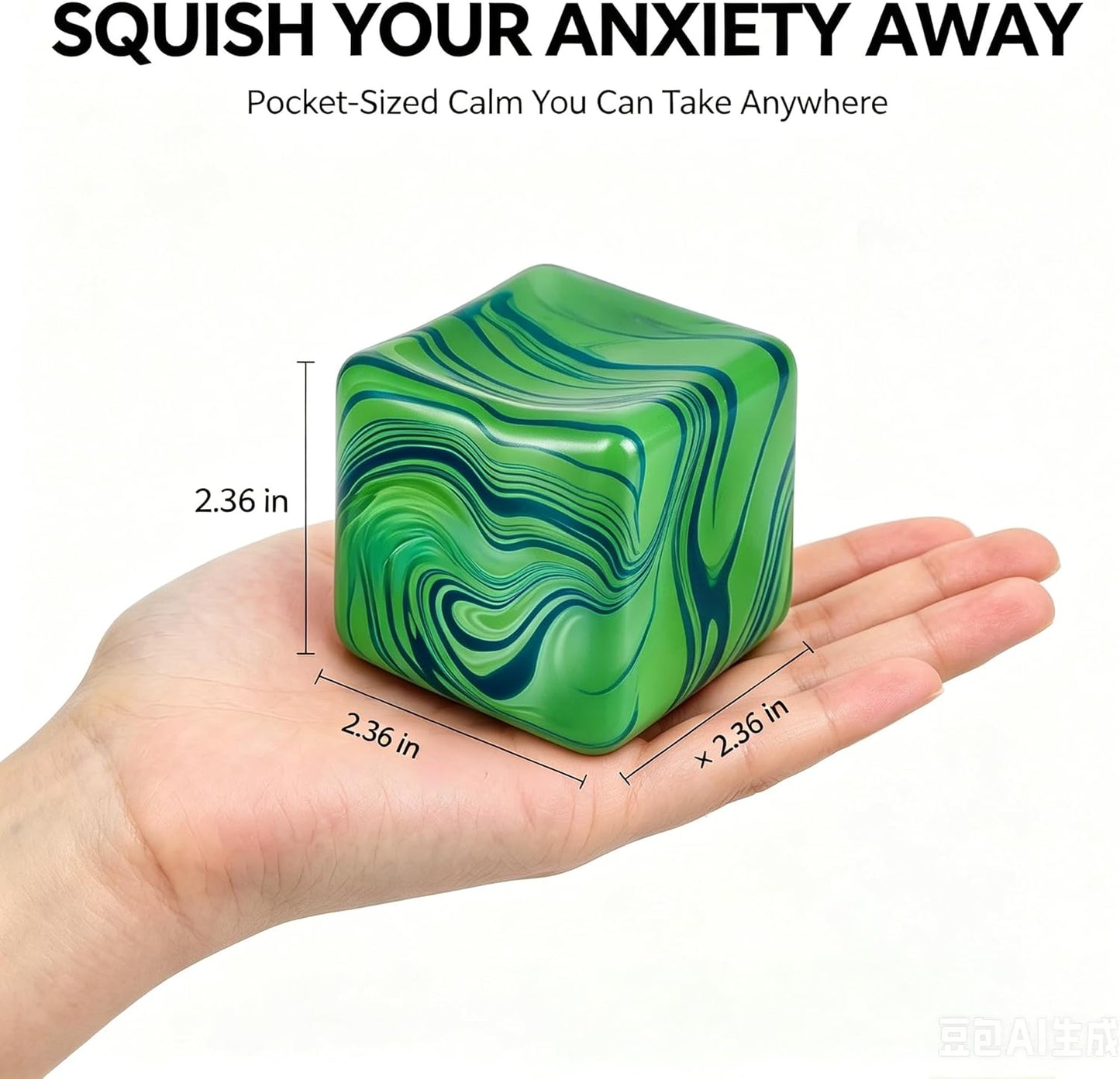 Ultimate Stress Relief Fidget Toy - Squishy Stress Cube & Balls for Kids & Adults - Perfect for Autism & Classroom Prizes (Green)