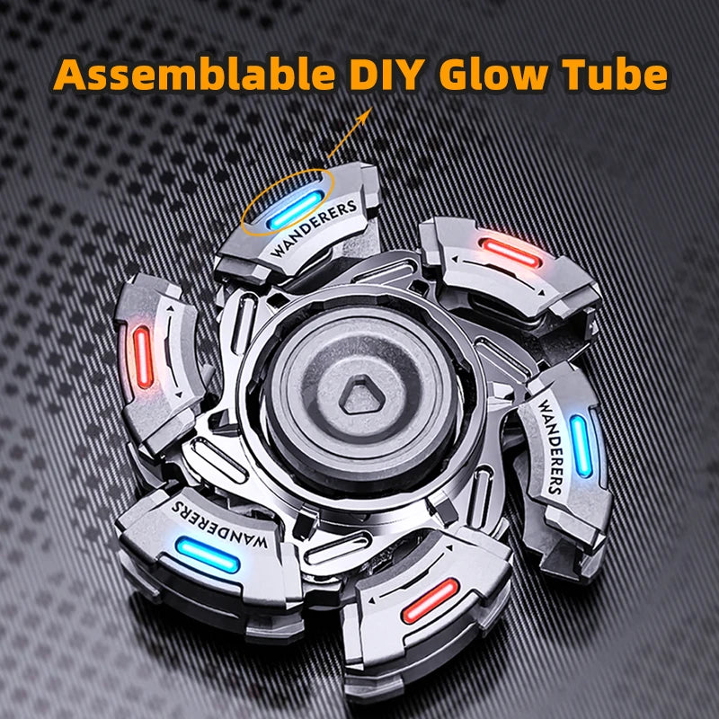 Diy Glowing Metal EDC Fidget Spinner for Adults Anxiety Relief ADHD Focus Tool Cool Gadgets Gifts for Men Women Kids Fidget Toy