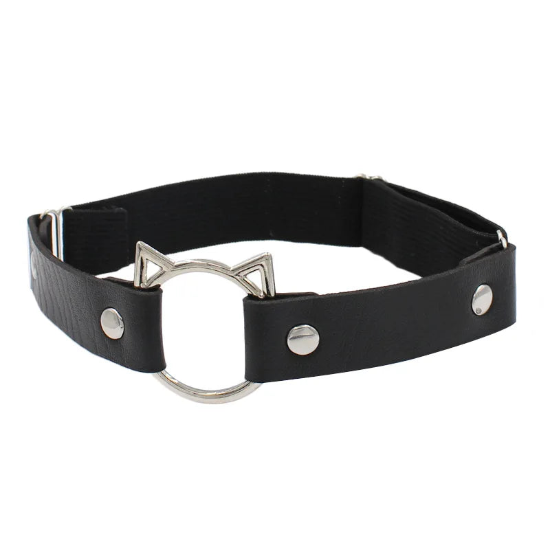 Women Sexy Leather Thigh Garter Belt Pu Punk Elastic Harness Leg Strap Goth Stocking Leglet Belt Garters Suspender for Girl