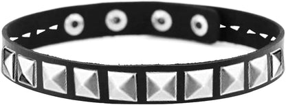 Studded Leather Choker Necklace and Bracelets Set for 80S 90S Vintage Women Men Punk Rock Emo Goth Jewelry Scene Costume Accessories