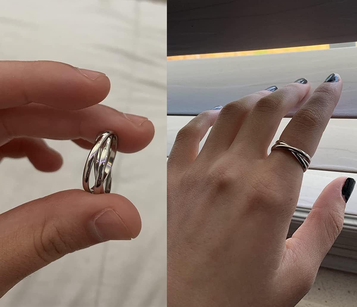 Calming Spinner Ring for Women - Anxiety Relief Fidget Ring - Stress Relief Jewelry - Size 8 Silver