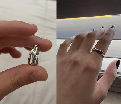 Calming Spinner Ring for Women - Anxiety Relief Fidget Ring - Stress Relief Jewelry - Size 8 Silver