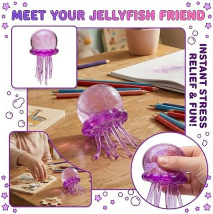 Nee Doh Jellyfish Stress Relief Squeeze Toy - Ultra Squishy & Moldable Malt Sugar Balls for Ultimate Sensory Fun (#Purple)