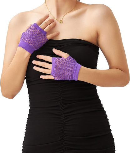 Trendy Fingerless Fishnet Gloves for Women - Emo Goth 80s Scene Accessories