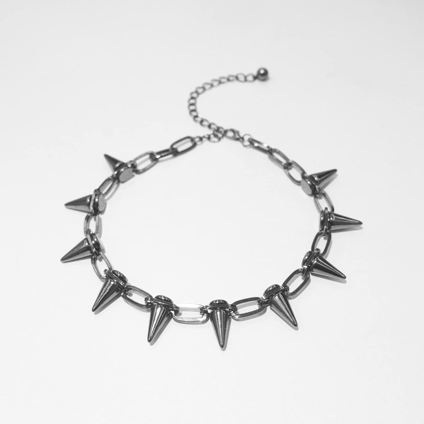 Spike Necklace Spike Choker Rivet Goth Necklaces Chokers with Spikes and Chain Streetwear Vintage Punk Necklace for Women Men