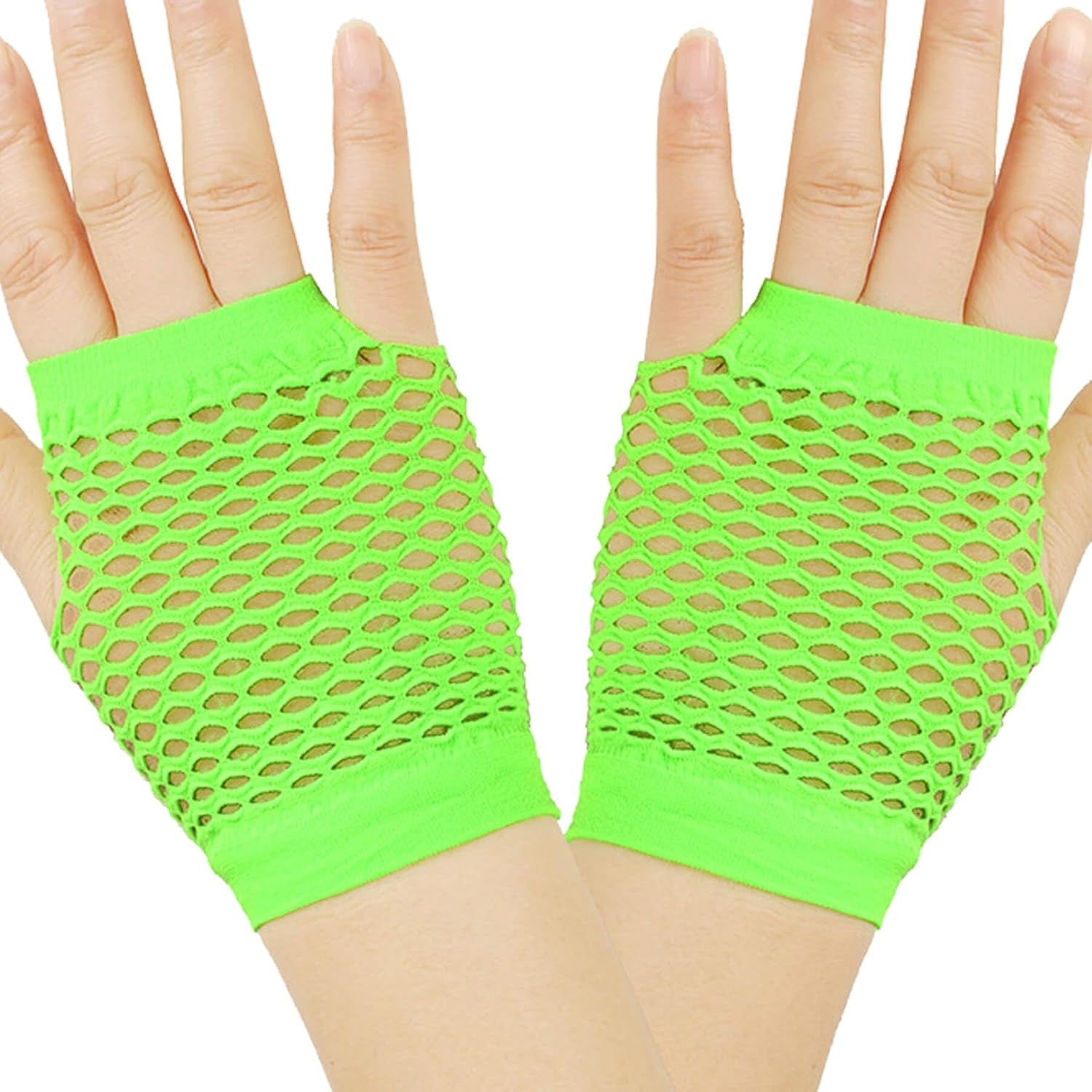 Fingerless Short Fishnet Gloves for Women - Emo Goth 80s Scene Accessories