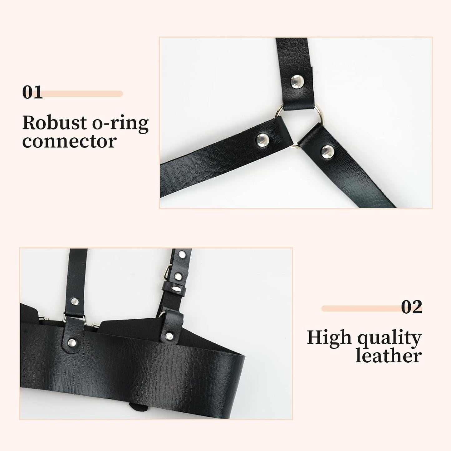 Body Chest Harness for Woman Fashion, Punk Rock Leather Vest Women Belt Top Wide Black Goth Belts Gothic Accessories