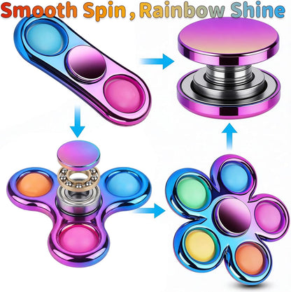 Stress Relief Fidget Toy 3-Pack - Pop Fidget Spinner for Kids & Adults, Perfect for Autism and ADHD Sensory Play