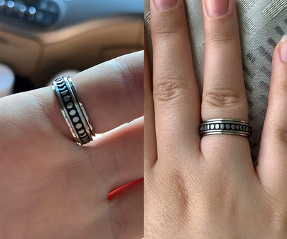 Calming Spinner Ring for Women - Anxiety Relief Fidget Ring - Stress Relief Jewelry - Size 8 Silver