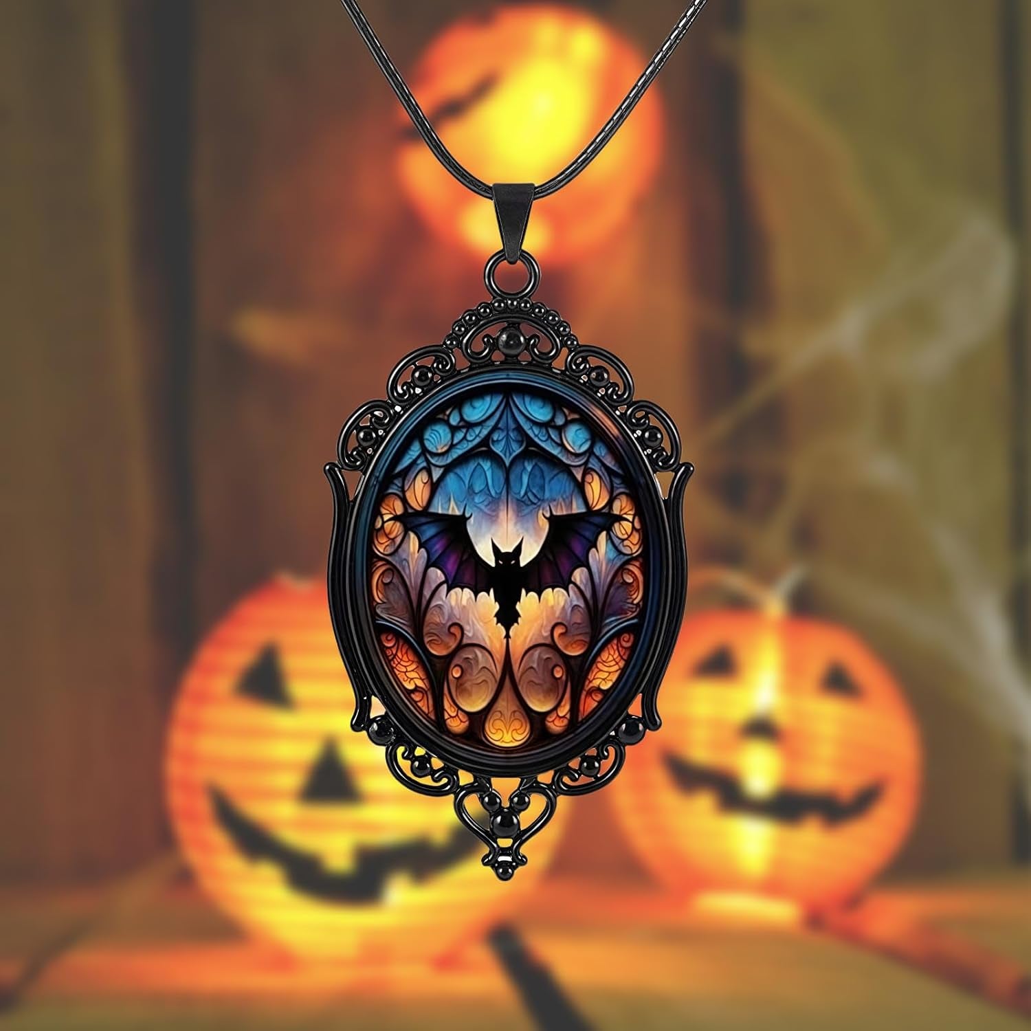 HPMAISON vintage gothic crow choker necklace featuring dark chic design, perfect for Halloween and vampire-inspired costumes.