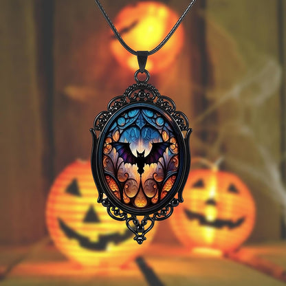 HPMAISON vintage gothic crow choker necklace featuring dark chic design, perfect for Halloween and vampire-inspired costumes.