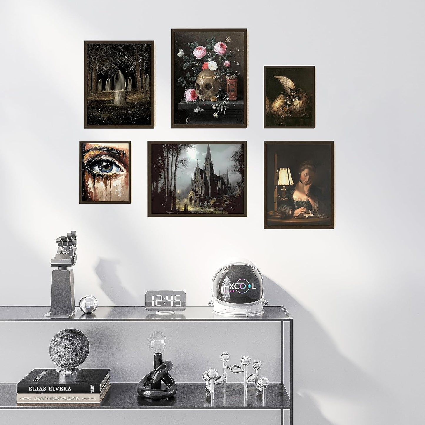 Victorian Gothic Decor - Gothic Wall Art Prints, Goth Bedroom Poster, Maximalist Gallery Moody Poster, Skull Spooky Home Decor, Dark Academia Aesthetic Pictures (UNFRAMED)