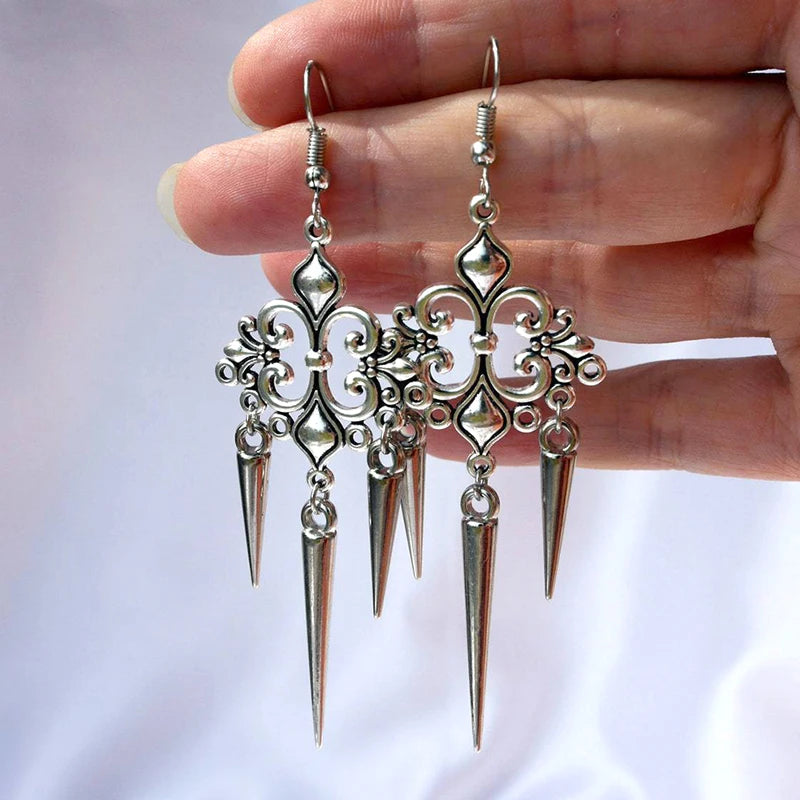 Grunge Accessories Cross Rivet Drop Earrings Punk Charms Earrings Goth Jewelry Korean Fashion Earrings for Women