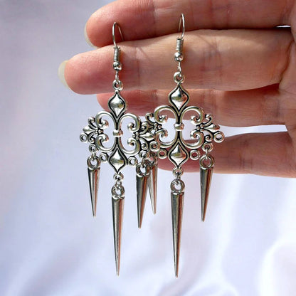 Grunge Accessories Cross Rivet Drop Earrings Punk Charms Earrings Goth Jewelry Korean Fashion Earrings for Women
