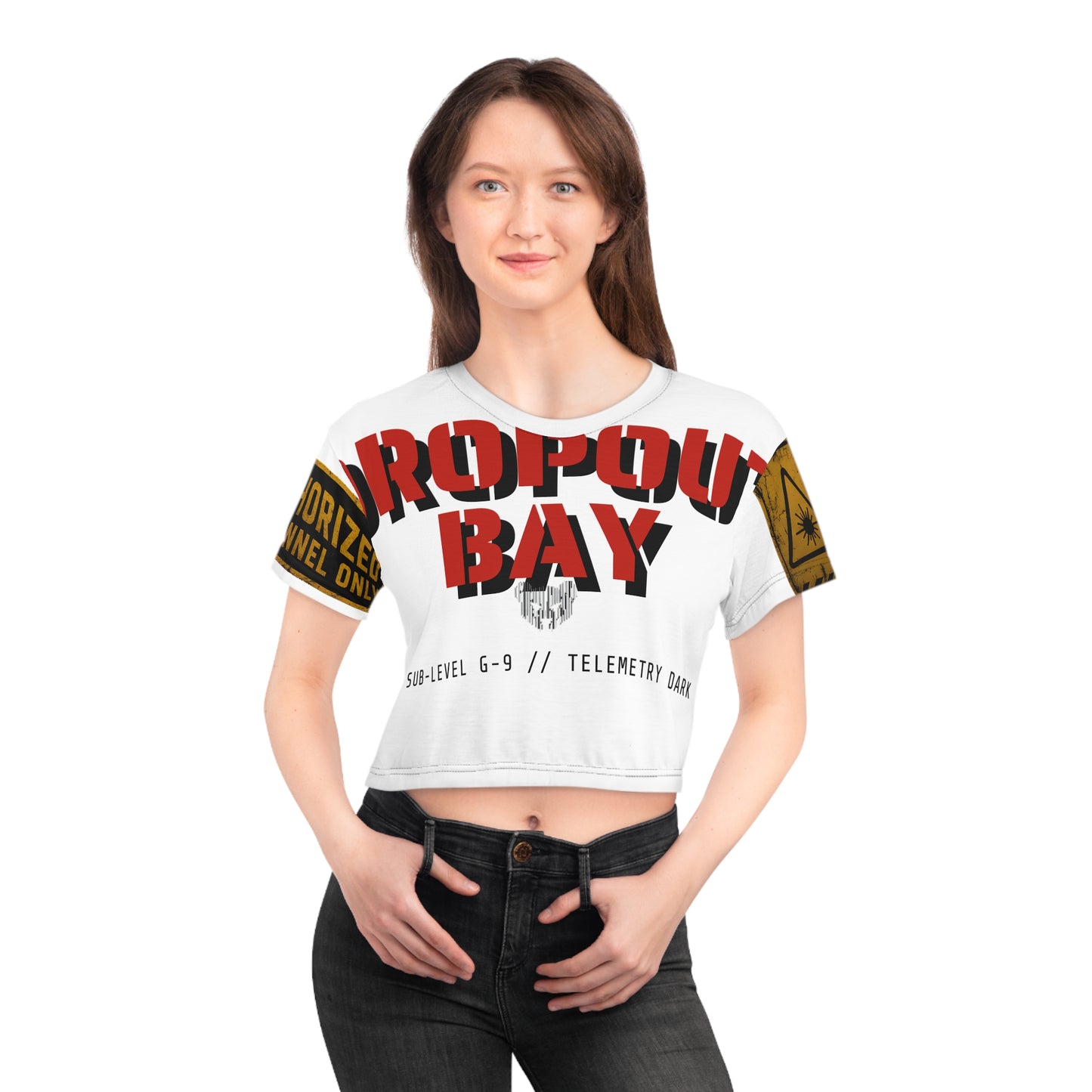 Dropout Bay G-9 — Crop Tee (AOP) | Signal Lost