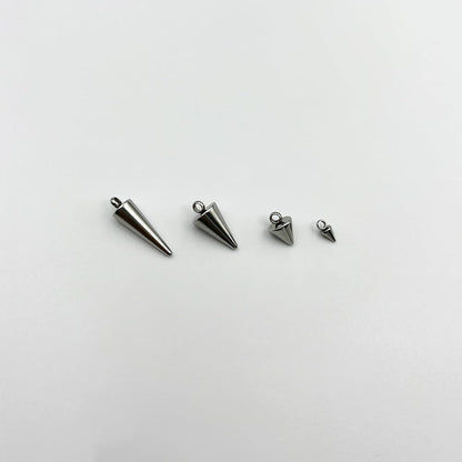 about 48Pcs 4 Size Spike Beads Stainless Steel Charms Cone Pendants Gothic Charms for Jewelry Making Necklace Bracelet Earrings DIY Craft