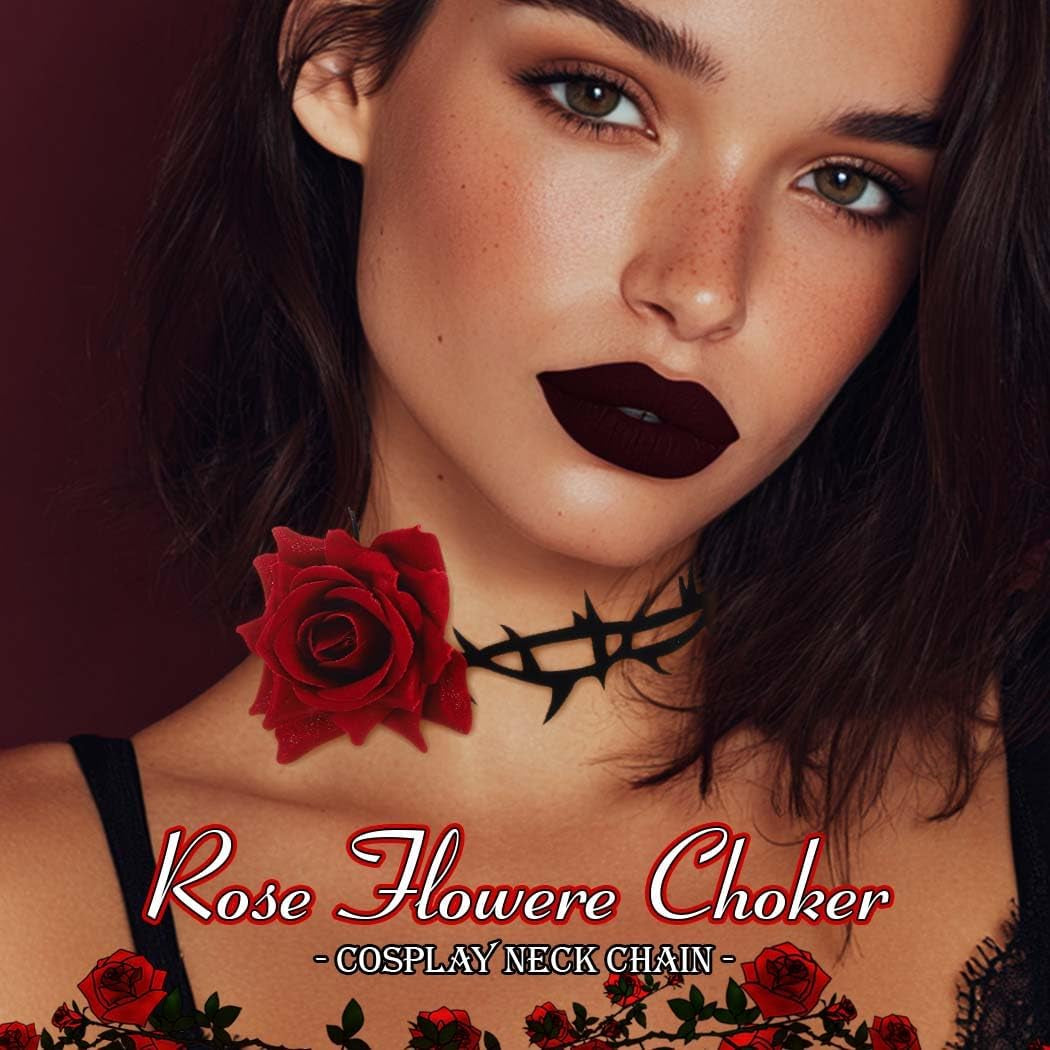 Flower Choker Necklace Black Velvet Necklaces Halloween Floral Choker Jewelry Accessories for Women