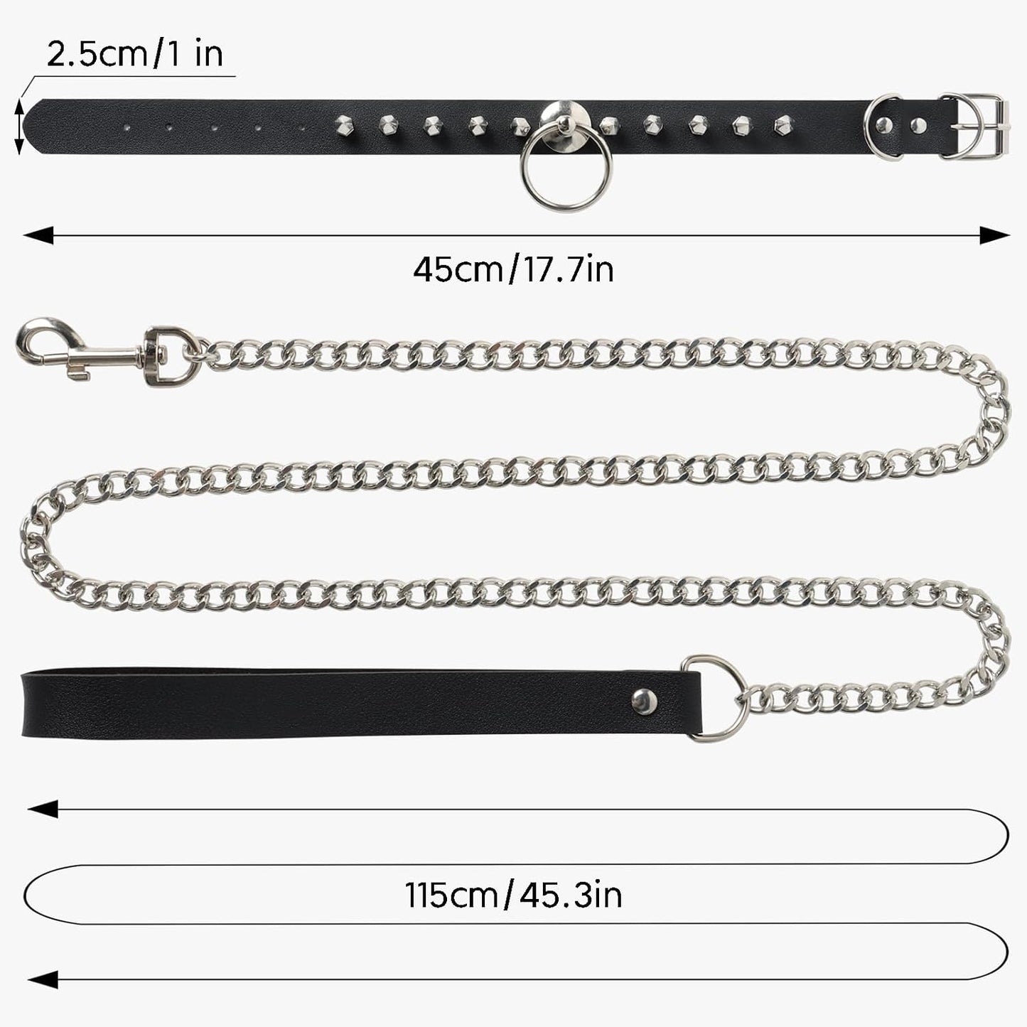 Goth Choker Necklace for Women, Black Choker Collar for Women, Leather Necklace Gothic Jewelry Necklaces Punk Accessories, Fashion Rave Halloween Cosplay Costume