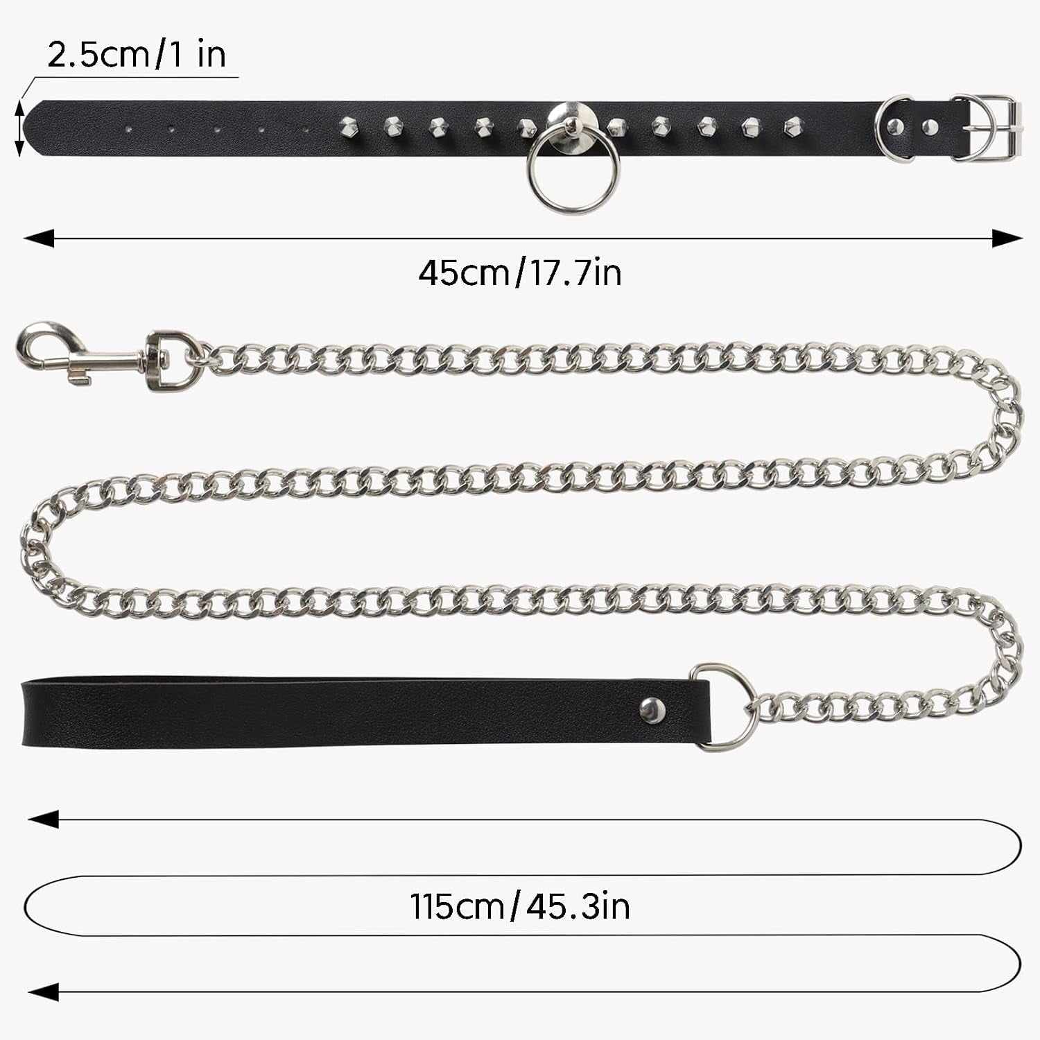 Goth Choker Necklace for Women, Black Choker Collar for Women, Leather Necklace Gothic Jewelry Necklaces Punk Accessories, Fashion Rave Halloween Cosplay Costume