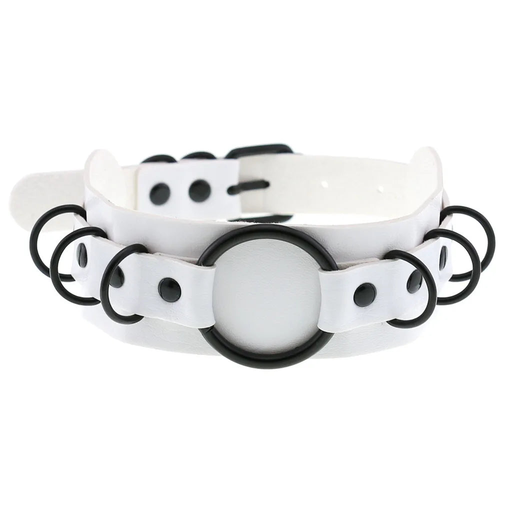 Y2K Gothic punk heart choker necklace featuring black and red design, stylish Harajuku jewelry for women and girls.