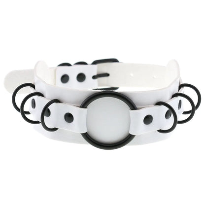 Y2K Gothic punk heart choker necklace featuring black and red design, stylish Harajuku jewelry for women and girls.
