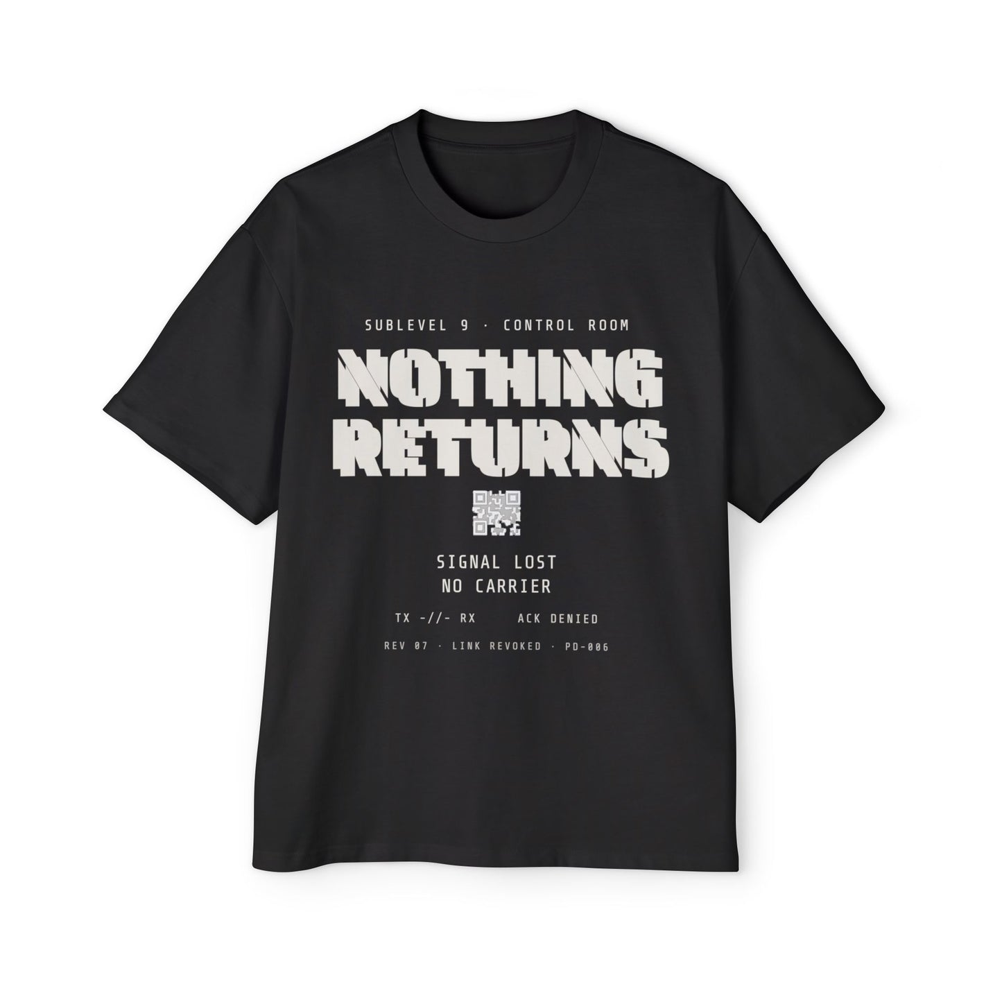 NO SIGNAL RETURNS Men's Heavy Oversized Tee