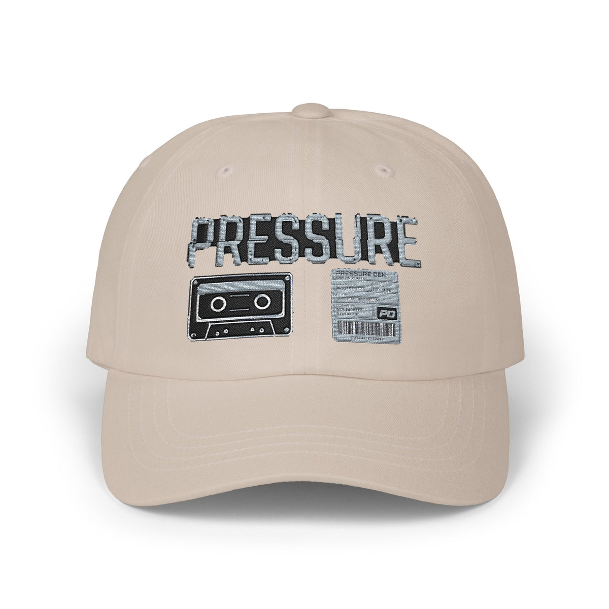 Pressure Retro Cassette Dad Cap — Vintage Tape Graphic Baseball Hat
