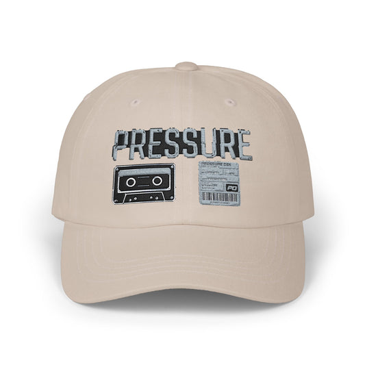 Pressure Retro Cassette Dad Cap — Vintage Tape Graphic Baseball Hat