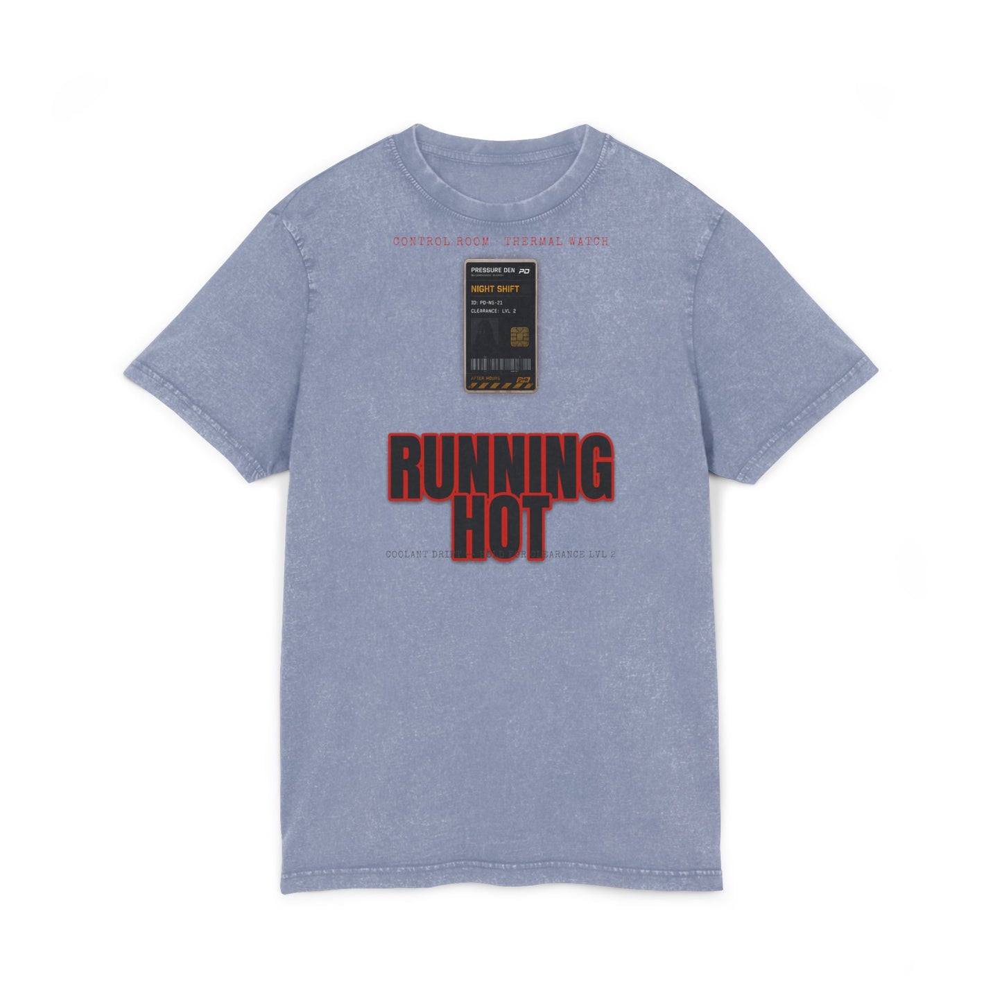 RUNNING HOT Acid Washed Round Neck Tee