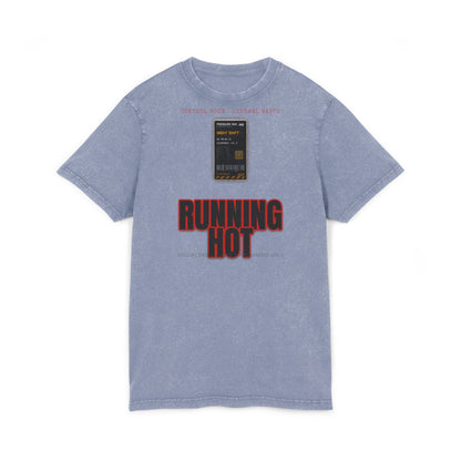 RUNNING HOT Acid Washed Round Neck Tee