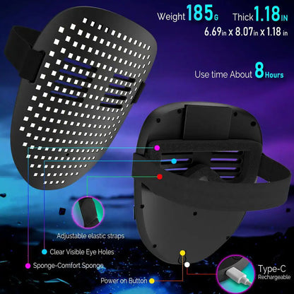 Transform Your Look with the LED Gesture Sensing Glow Mask - Perfect for Halloween, Raves, and Masquerades!
