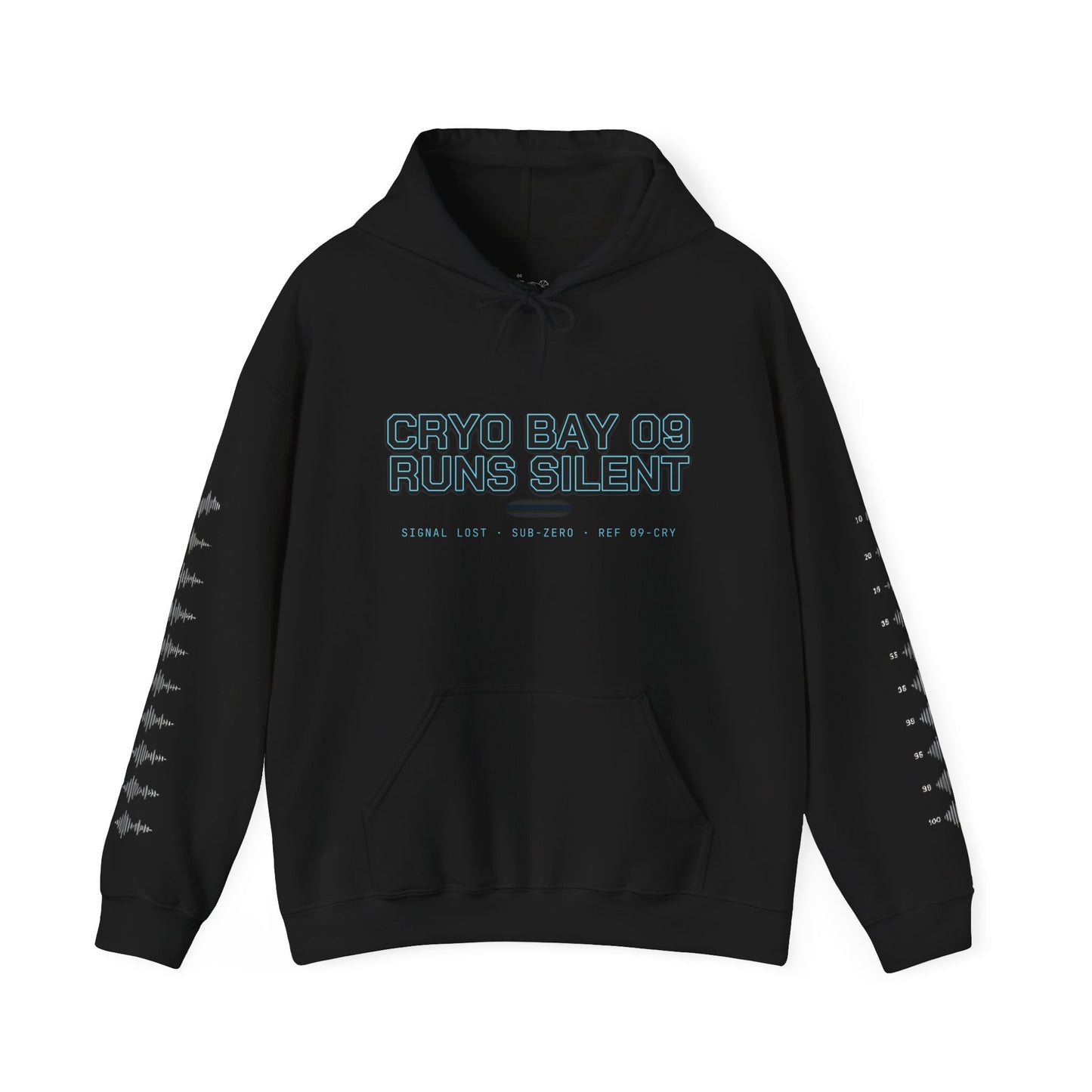 Hoodie — Cryo Bay 09 Runs Silent Graphic Hoodie with Teddy Skull Back Art