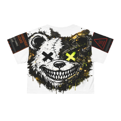 Belt Slipped 0154 Crop Tee (AOP) — Charcoal