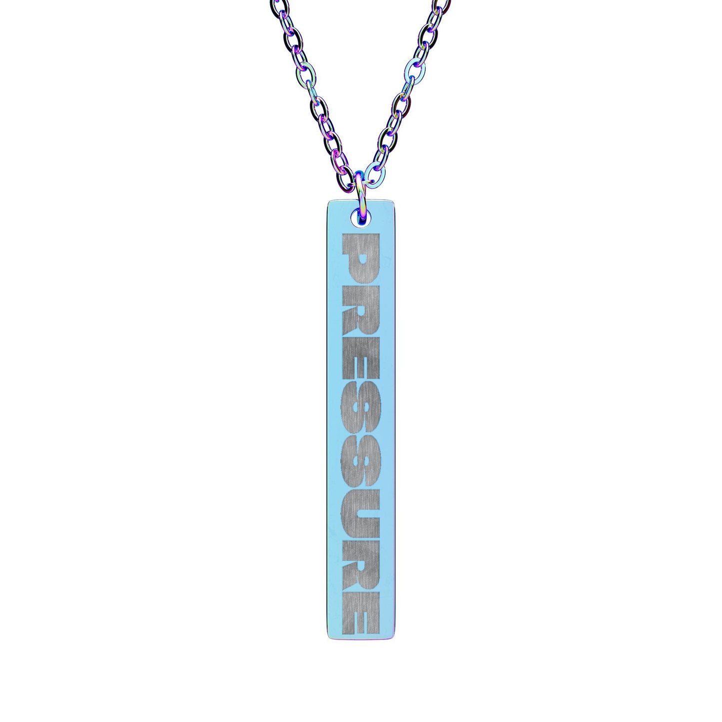 Pressure Vertical Bar Necklace — Engraved Pendant Jewelry