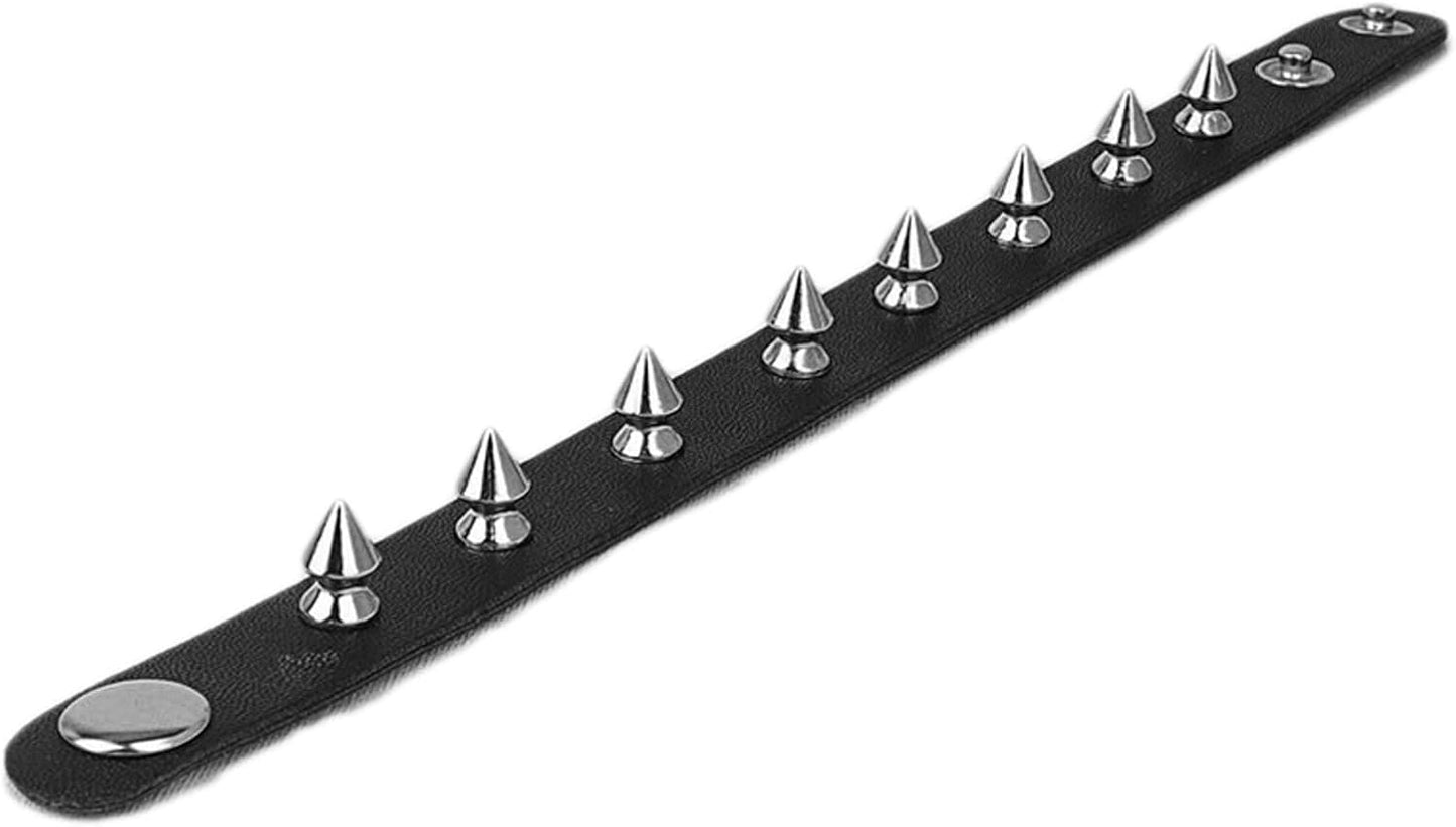 Black faux leather choker necklace with FFFFF chain by Tosmifairy, ideal for gothic fashionistas and bold accessories.