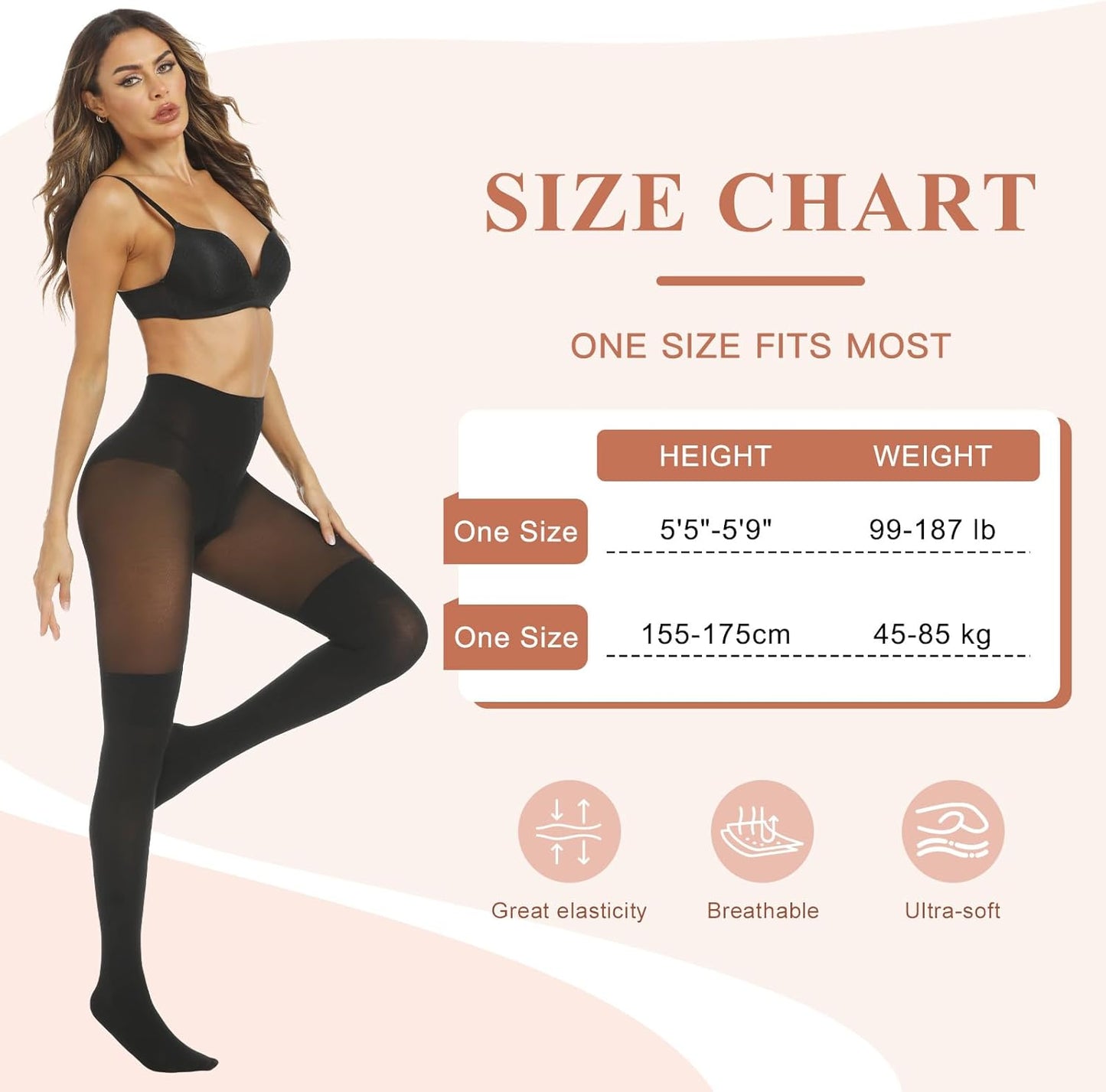 MANZI Gothic faux thigh high suspender tights with over-the-knee stockings, featuring intricate black lace and satin details.